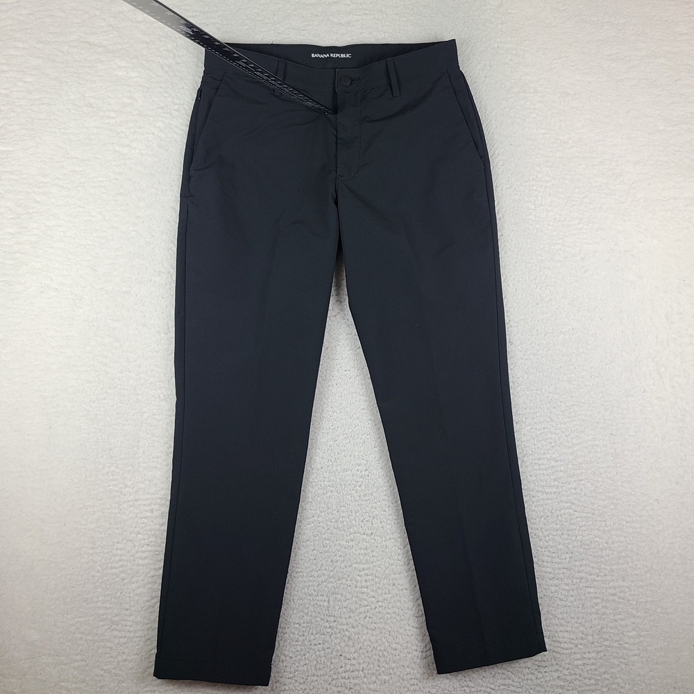 Banana Republic City Pants Mens 32x30 Black Performance Preppy Tech Golf